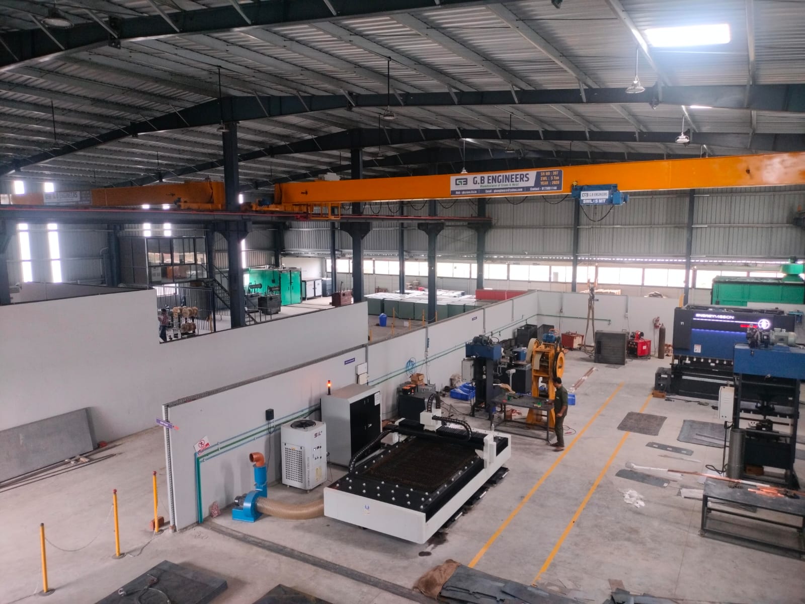Factory yard with poles